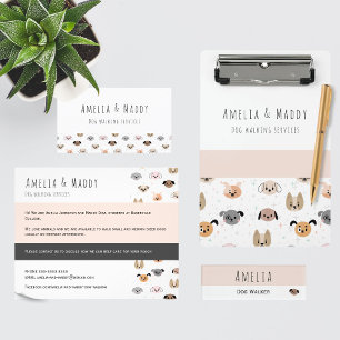 Prospectus 11,4 Cm X 14,2 Cm Dog Walking Business - Jeune entrepreneur Circulai