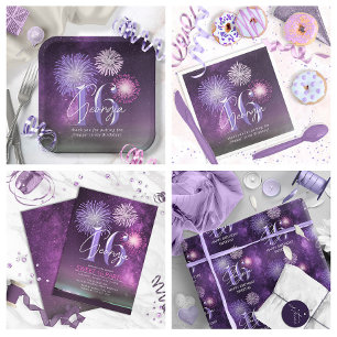 Fireworks Sweet 16 Purple ID984 Wrapping Paper