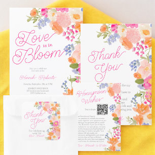 Bright summer wildflowers floral bridal thank you square sticker