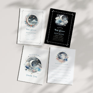 Invitation Au-dessus du Baby shower céleste de la Lune