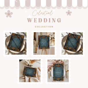 Golden Starry Night Wedding Save The Date