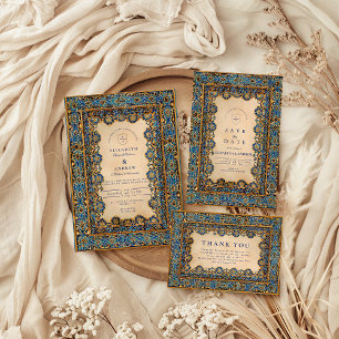 Gold Mosaic Islamic Wedding Invitation