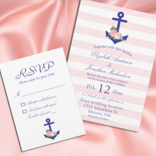 Nautical Floral Summer RSVP Card