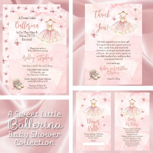Little Ballerina Is On The Way Tutu Baby Shower Invitation