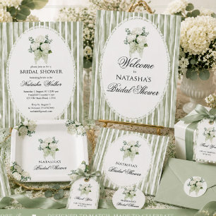 Serviette En Papier Vert sauge floral vintage simple mariage