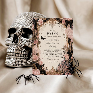 Invitation Fête d'Halloween Rose Élégante
