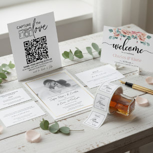 Modern Black and White Overlay Wedding Invitation