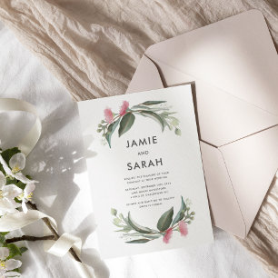 Australian Native Gum Blossom Wedding  Invitation
