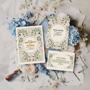 Rustic Green Woodland Fern Baby Shower Paper Plate