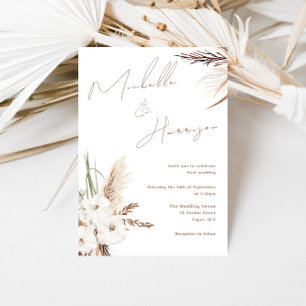 Invitation Bohème Blanc Floral Moderne Printemps/Mariage de a