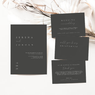 Minimalist Black & White Wedding Invitation