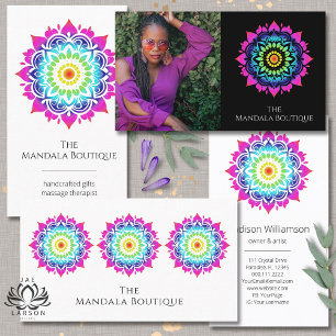 Esoteric Mandala Holistic Metaphysical Boho Photo Business Card