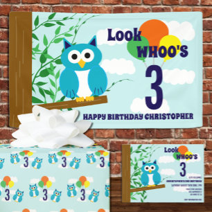 Owl Birthday Wrapping Paper