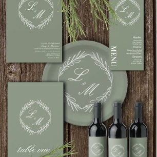 Invitation Logo du Mariage de la branche de script élégant mo