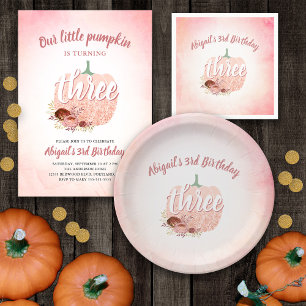 Serviette En Papier Rose Parties scintillant or Citrouille Automne Fil