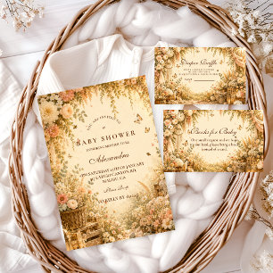 Elegant Floral Boho Baby Shower Invitation