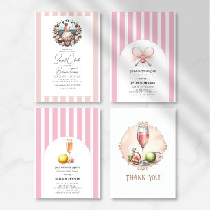 Chic Social Club Tennis Bachelorette Photo Thank You Card