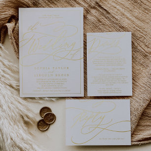 Romantic Gold Foil Calligraphy   Frame Wedding