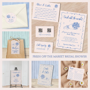 Flowers Farmers Market Hand Drawn Bridal Shower Classic Round Sticker