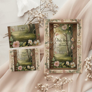 Invitation Baby shower forestier Boho Woodland