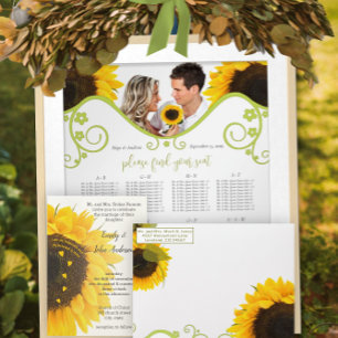 Your Photo Wedding Invitation with Sunflower