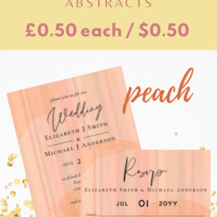 BUDGET Wedding Invite orange Peach Abstract