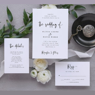 Modern Black and White Wedding   Guest Details Enclosure Card