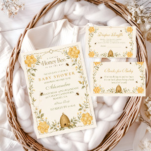 Whimsical Honey Bee Baby Shower Invitation