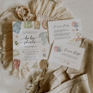 Boy Clothes Baby Shower Invitation