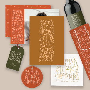 Wish You a Merry Christmas in Red Photo Card