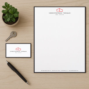 Modern Home Logo Real Estate Red/White Brochure