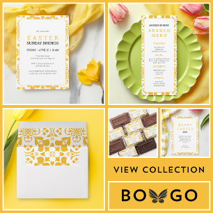 Elegant Yellow Easter Sunday Brunch Invitation