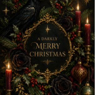 Gothic Christmas, Dark Romantic Victorian design Square Sticker