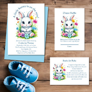 Little Bunny Wildflower Garden Easter Baby Shower Invitation