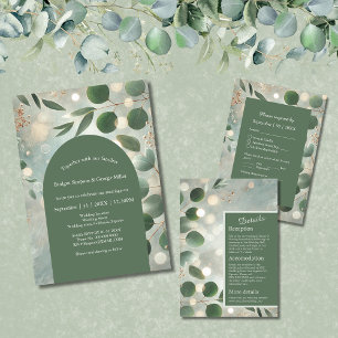 Romantic Sage Green Eucalyptus Wedding Invitation