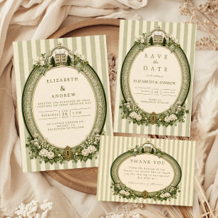 Elegant Rustic Sage Green Wedding RSVP Card