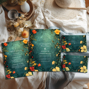 Antique Floral Art Nouveau Wedding Thank You Card