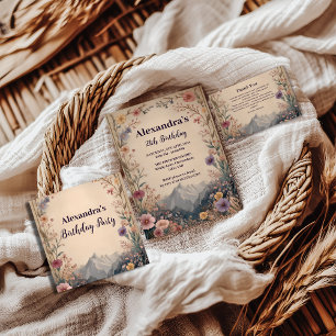 Wildflower Mountain Birthday Invitation