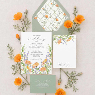 Wildflower Wedding Theme Watercolor Boho Flowers Invitation