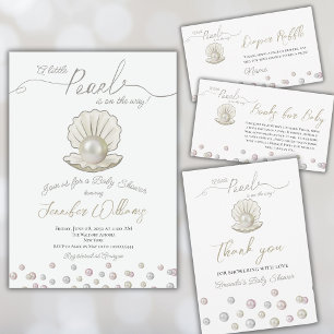 Little Pearl Seashell Under the Sea Baby Shower  Wrapping Paper