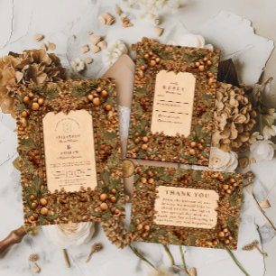 Golden Oak Forest Wedding Invitation