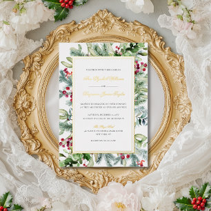 Ava Catholic Real Foil Wedding Invitation & RSVP F