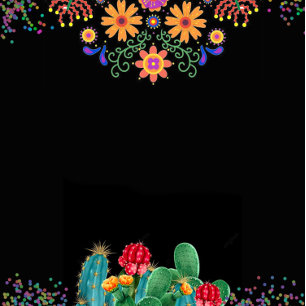 Modern Fiesta and Cactus Brunch and bubbly Invitation