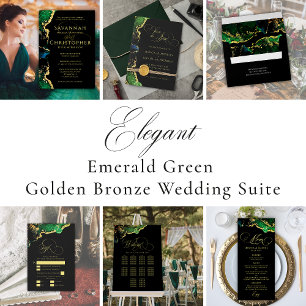 Dark Moody Emerald Bronze Abstract Table Number