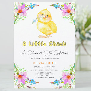 Cute Chick About to Hatch Baby Shower Invitation