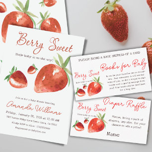 Watercolor Strawberry Berry Sweet Baby Shower Classic Round Sticker