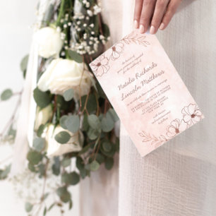 Blush Pink & Rose Gold Couple's Wedding Shower Invitation