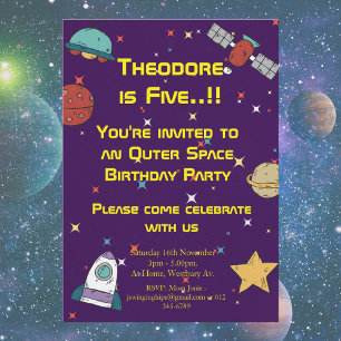 Outer Space Birthday Party Banner