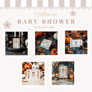 Neutral Cottagecore Halloween Baby Shower Invitation