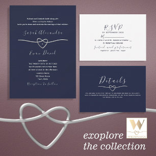 Menu Mariage bleu Chic Navy